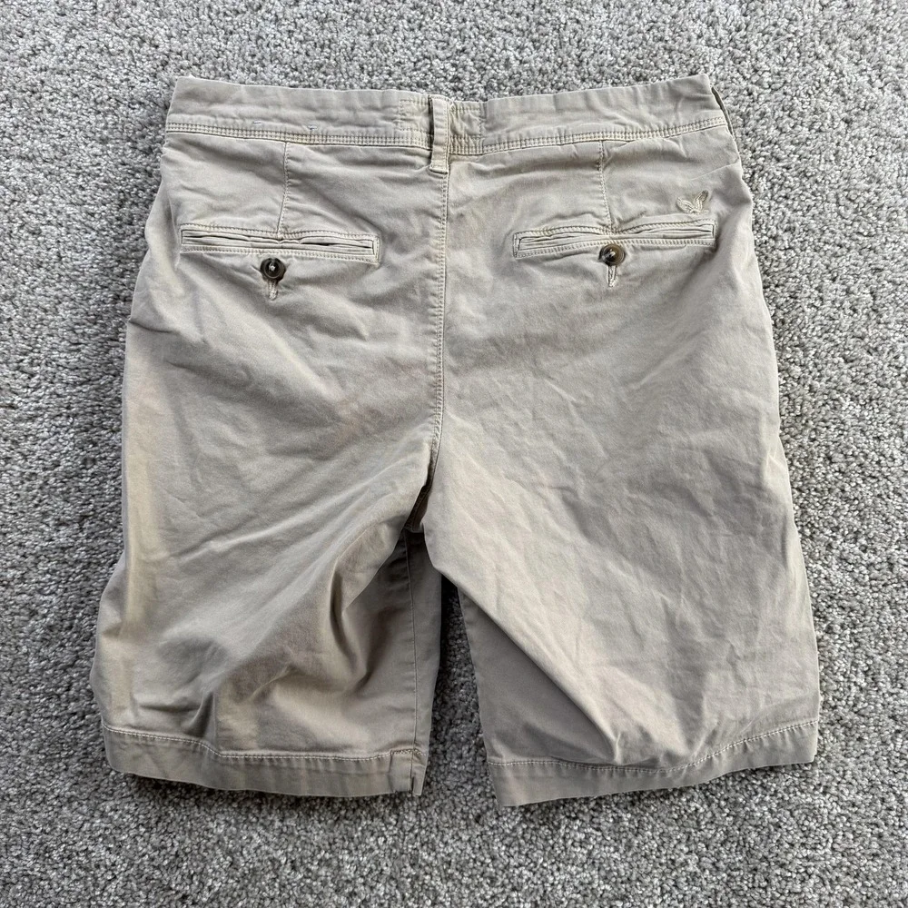American Eagle Outfitters Chino Shorts Mens 30 Beige Extreme Flex Slim Fit